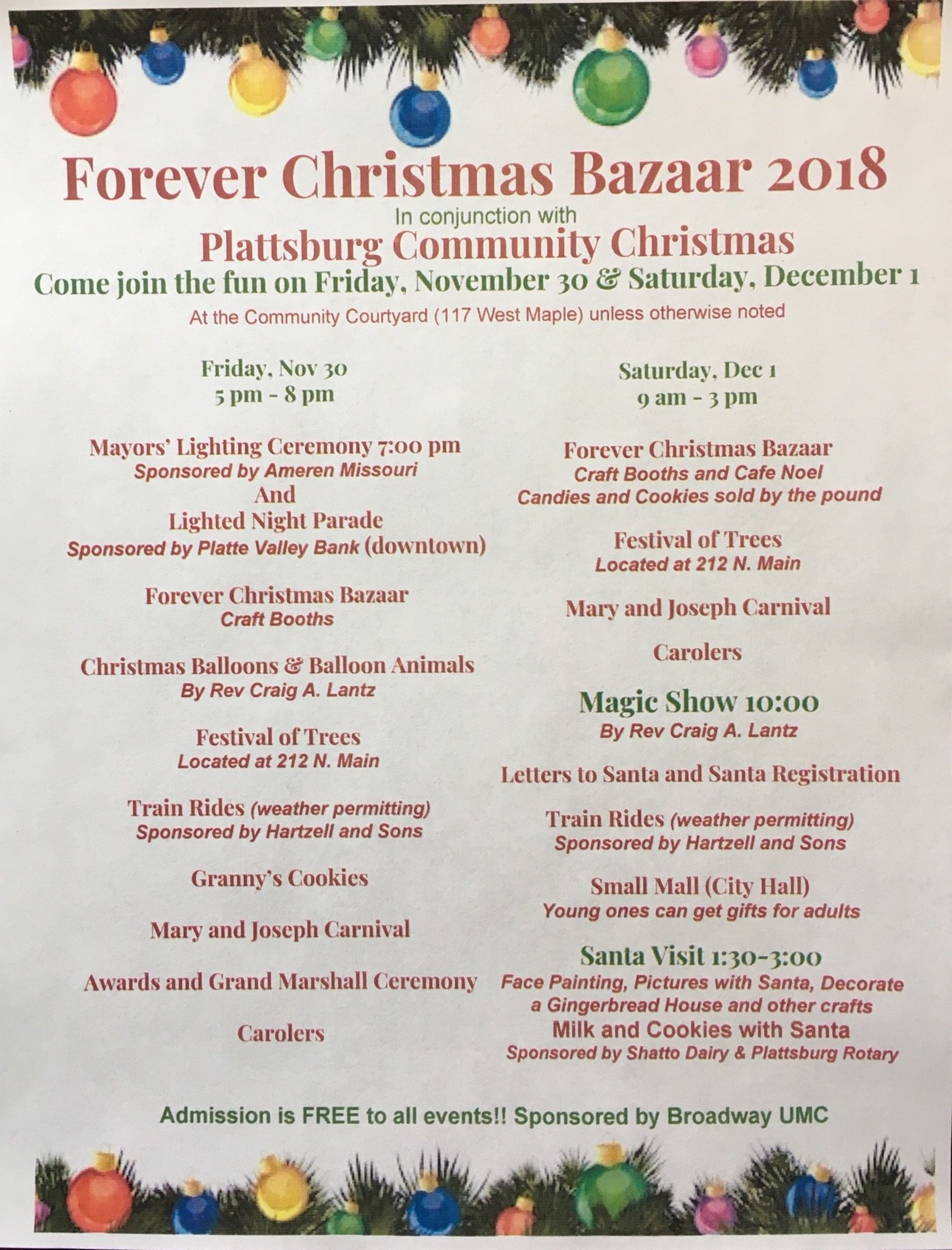 Forever Christmas Bazaar Flyer