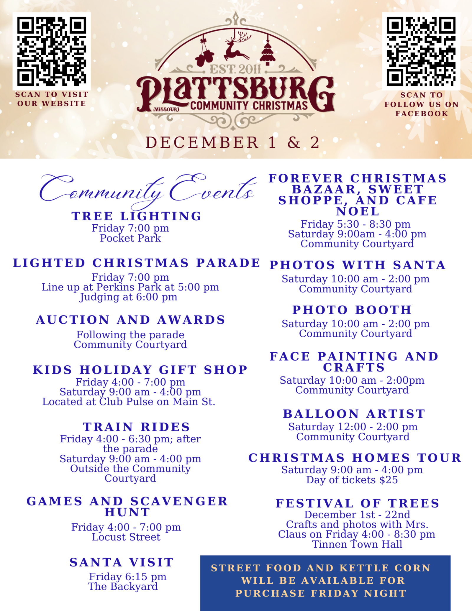 Plattsburg Community Christmas 2023 Flyer